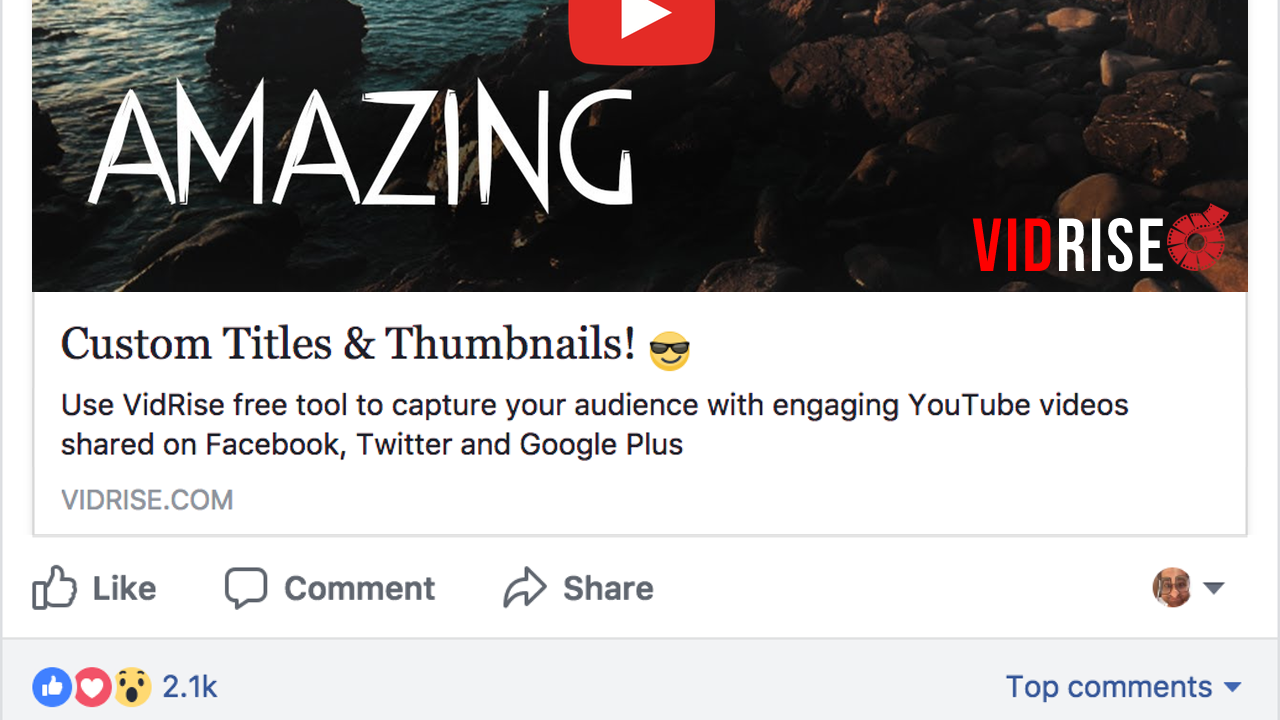 Vidrise Brandable Link Thumbnail For Youtube Fb Twitter